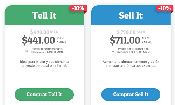 Paso 1: En la web de Neubox compara los planes disponibles