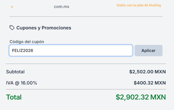 Paso 4: En la siguiente página verás la opción Cupones