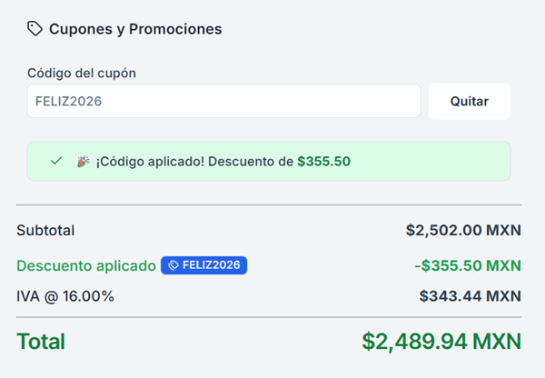 Paso 5: Confirma el descuento