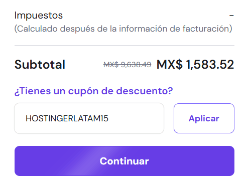Paso 3: Verás la opción “¿Tienes un cupón de descuento?”