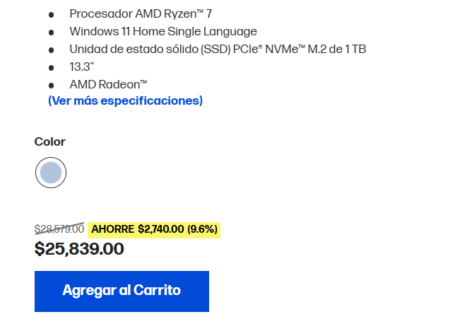 Paso 2: Revisa las características del producto, disponibilidad