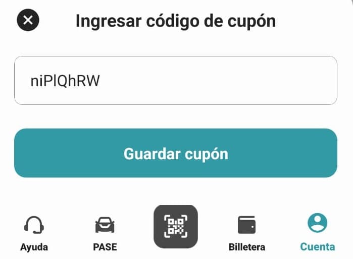 Paso 4: Ingresa el código Parco