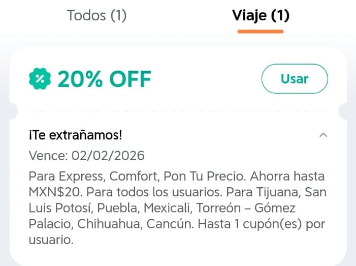 Paso 4: Verás el cupón justo debajo, revisa los términos