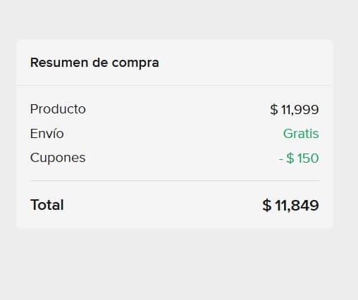 Paso 6: Verás el cupón aplicado correctamente en tu compra