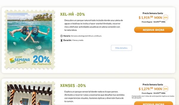 Paso 1: Entra a la web de Xcaret