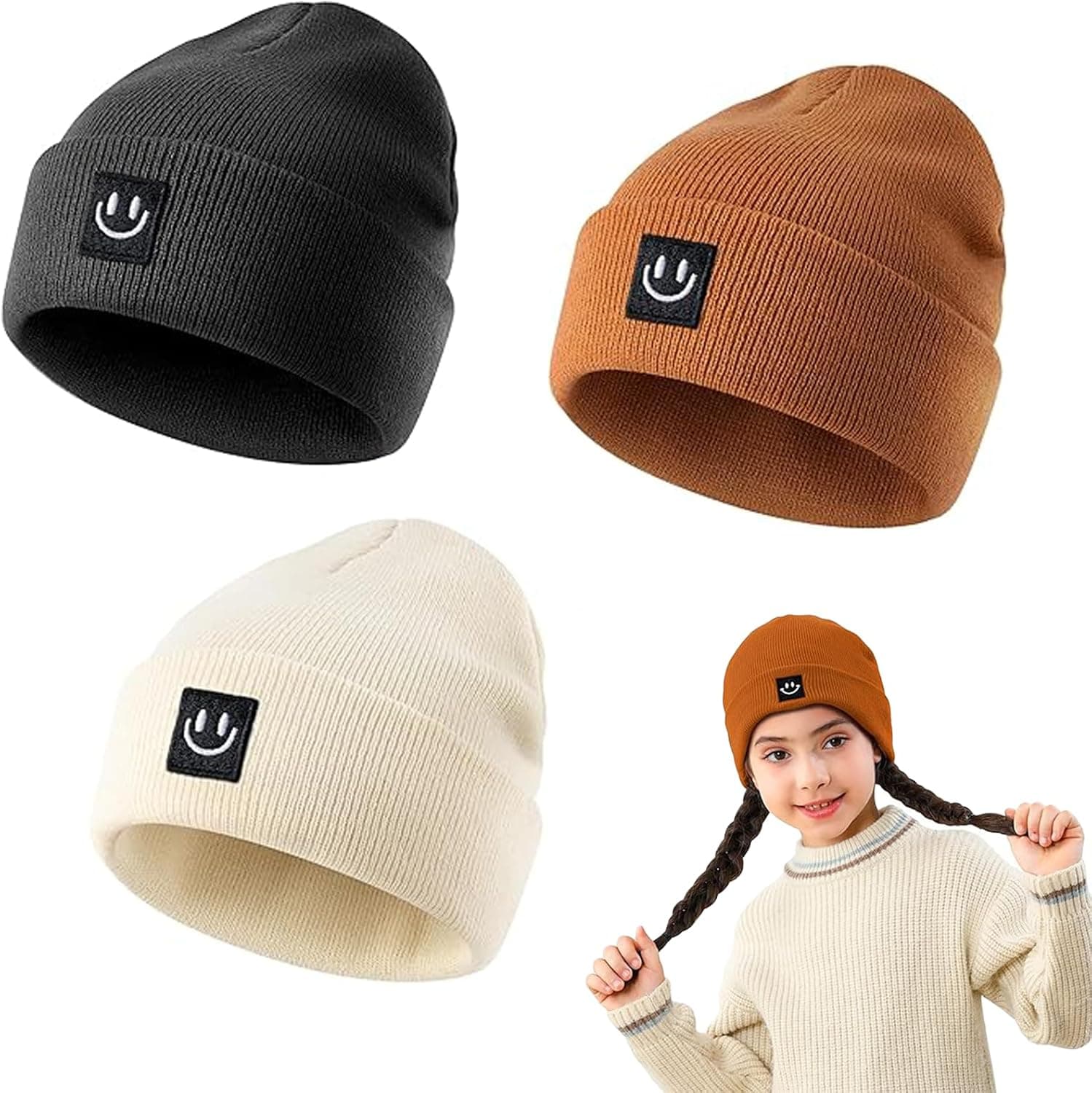 Set de 3 Gorras para Bebé en Colores Clásicos