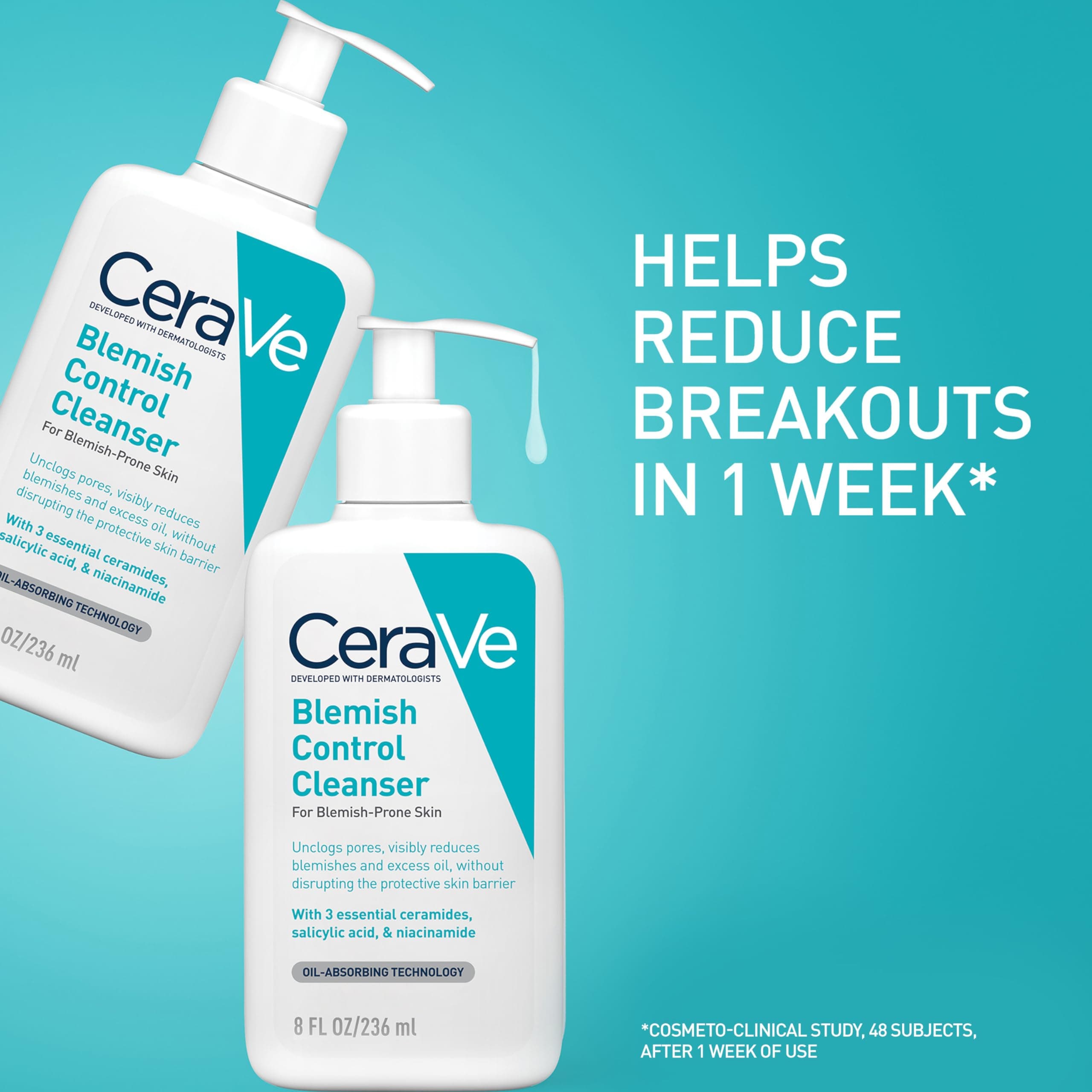 CeraVe Gel Limpiador para Piel con Acné, 236 ml