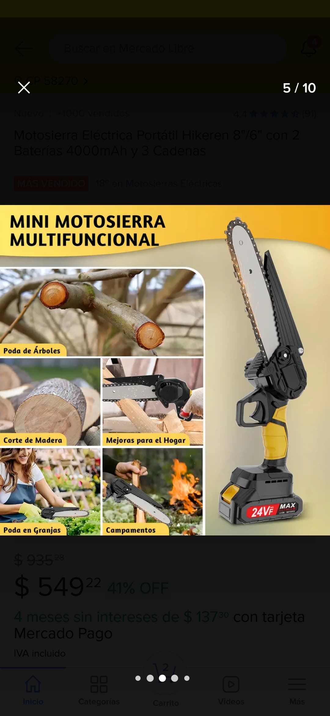 Motosierra eléctrica portátil Hikeren en oferta