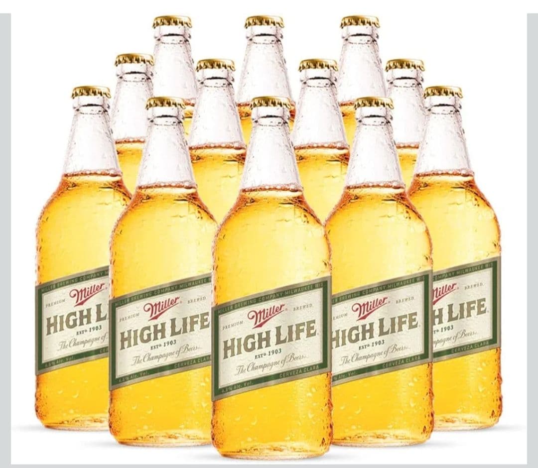 Heineken Cerveza Miller High Life 12 Botellas de 940ml
