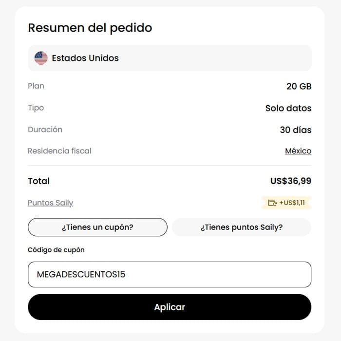Paso 5: Ahora sí, pega tu cupón Saily