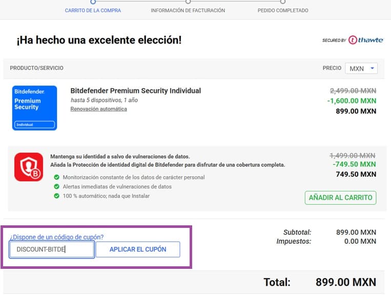 Paso 3: Revisa la compra