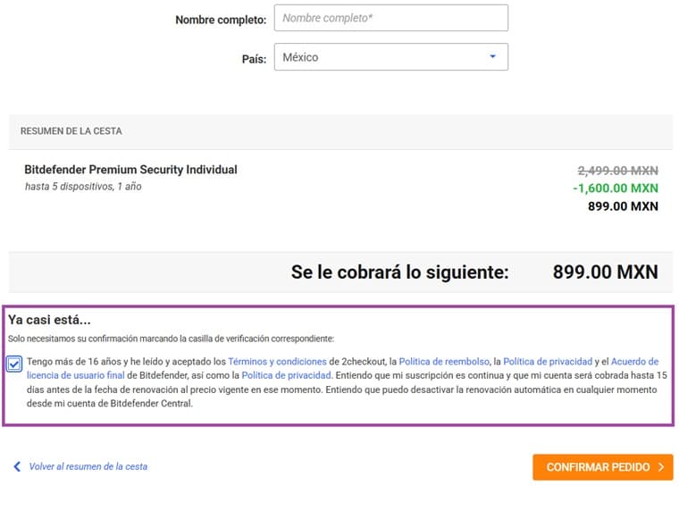 Paso 4: Agrega tus datos de contacto, correo,