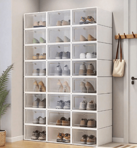 Cajas de Zapatos Transparentes - 14 Contenedores Apilables para Organización