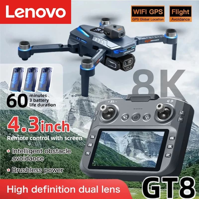 Dron Lenovo GT8 8K Profesional con Doble Cámara y GPS - 20% de Descuento