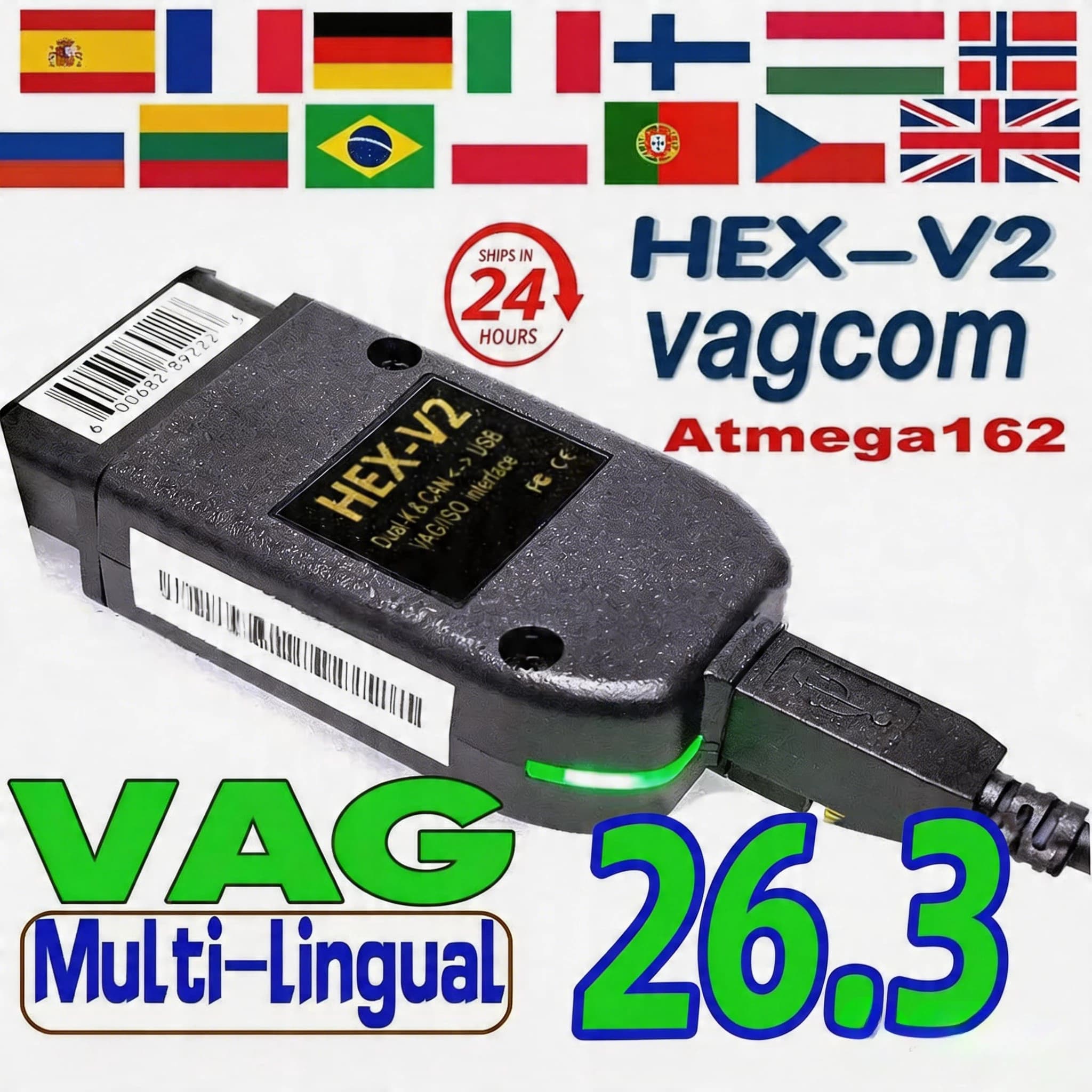 Herramienta de Diagnóstico VCDS VAGCOM 2026 para VW, AUDI, Skoda y Seat