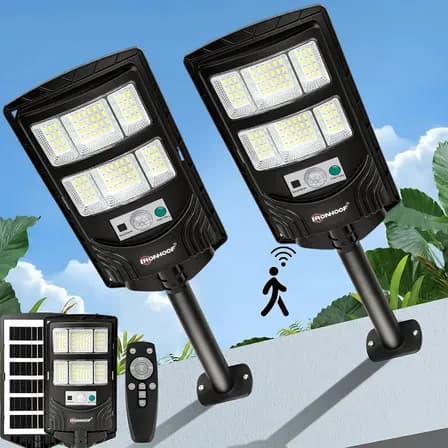 Pack de 2 Lámparas LED Solares con Sensor de Movimiento