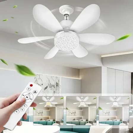Lámparas de Techo Bylifity con Ventilador y Luz, 40W con Mando a Distancia