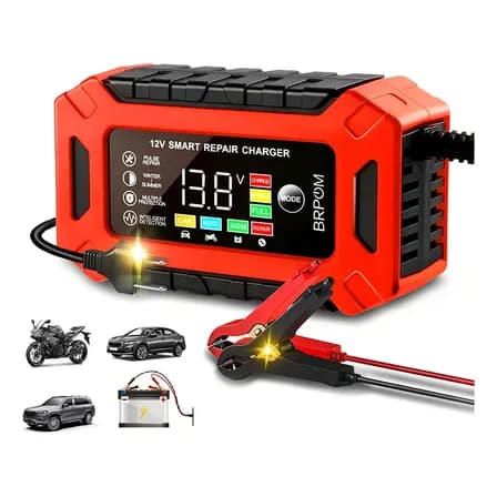 Cargador Rápido Inteligente Brpom 12v para Baterías de Automóvil y Moto
