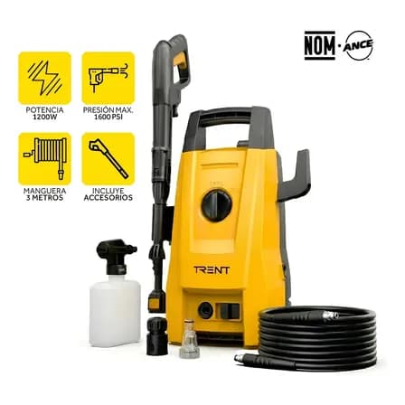 Hidrolavadora Eléctrica 1200W 1600 PSI Alta Presión Amarillo