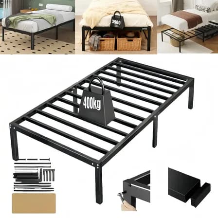 Base de Cama Individual Plegable de Metal 190 cm x 96 cm
