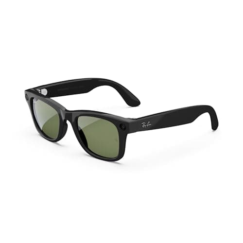 Meta | Ray-Ban Wayfarer (Gen 1) con Meta AI, captura de fotos y video - Negro brillante, micas en verde