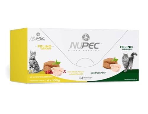 Nupec Alimento Húmedo, Felino Urinary y Bolas de Pelo, Blanco/ Dorado/Verde