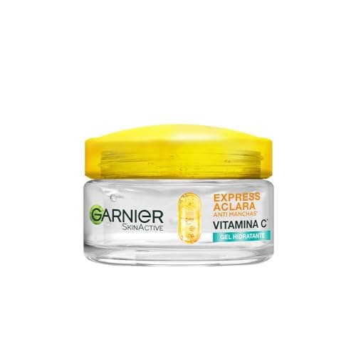 Garnier Express Aclara Gel crema hidratante con Vitamina C anti-brillo, 50ml. Hidrata, ilumina y unifica el tono de la piel