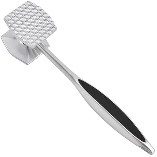 U Chef Ablandador de Carne de Doble Cara, Mazo para Carne de Aleación de Zinc con Mango Ergonómico Suave, Martillo para Carne y Aplanador de Bistec Profesional, Apto para Lavavajillas