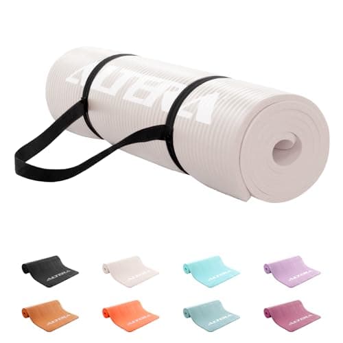 Tapete de Yoga y Pilates Fitness con Correa, Esterilla de Pilates, Pilates Fitness con Correa Transportadora, Antideslizante y Resistente al agua, Ideal para Gimnasio, Ejercicio en Casa, Deporte, Colchoneta, Gimnasia. (Arena)