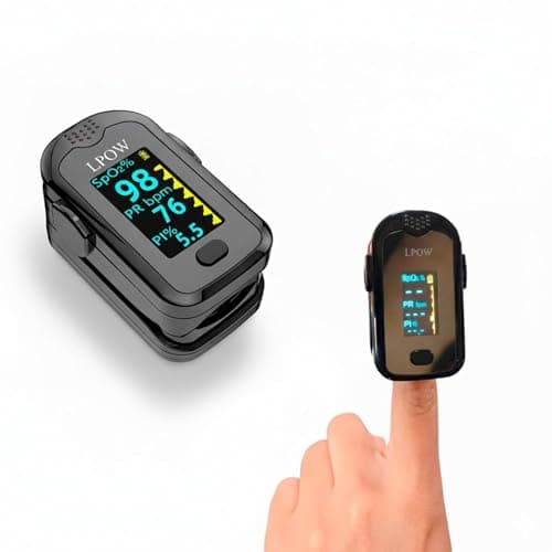 Bluelander Oxímetro Digital de Pulso de Dedo, Medidor de Saturación de Oxígeno en Sangre SpO2 y Frecuencia Cardíaca PR, Pantalla LED, para Detección y Monitoreo Diario