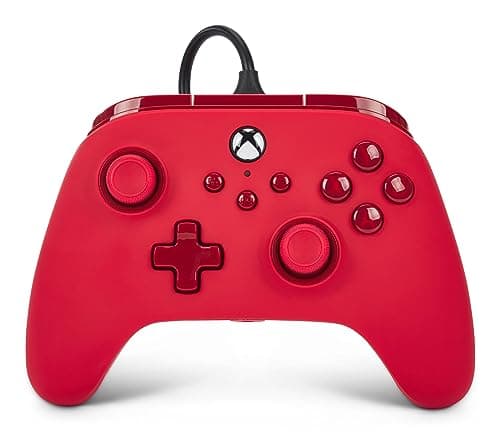 PowerA Control alámbrico Advantage para Xbox Series X|S - Rojo, gamepad, controlador para videojuegos con cable, USB-C, Autorizado y con licencia oficial de Xbox - Rojo Edition