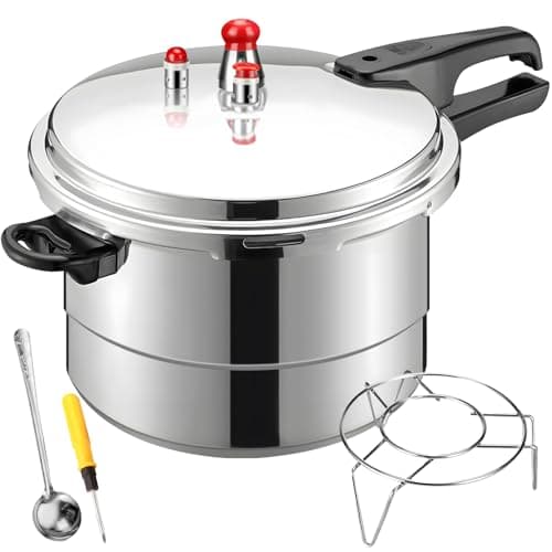7L Olla Express de Aluminio Olla de Presion Vaporera Set de Ollas De Sopa Carnes con 8 Sistemas de seguridad Antiadherente de Cocina Compatible Estufa De Gas más para Cocina Restaurantes