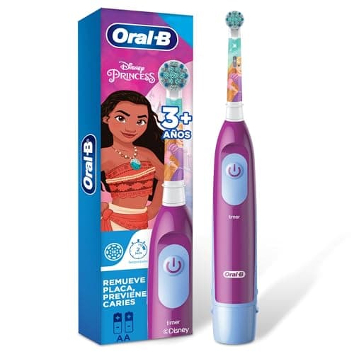 Oral-B Cepillo Eléctrico Disney Princesas Remueve Placa y Previene Caries, 1 Unidad