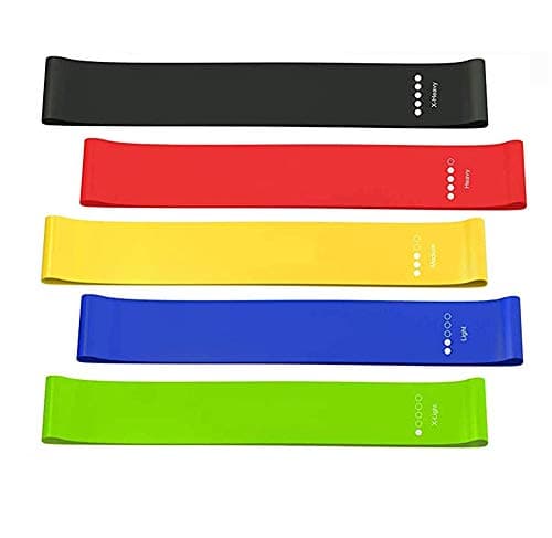 WAYAMY Bandas de Resistencia, Set de 5 Elástico Ejercicio Bandas para Entrenamiento de Fitness Corporal con Bolsa de Transporte para Hombres y Mujeres