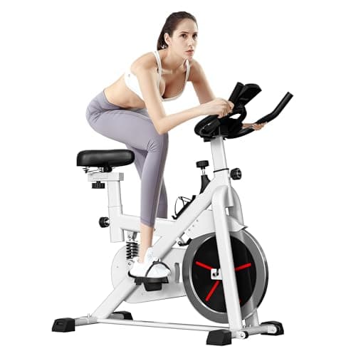 RESTSUKO Bicicleta Estática, Bicicleta Fija con Soporte para Tablet, Bicicleta Estática con Asiento Confortable, Gimnasio Grande Aguanta 200 Kilos
