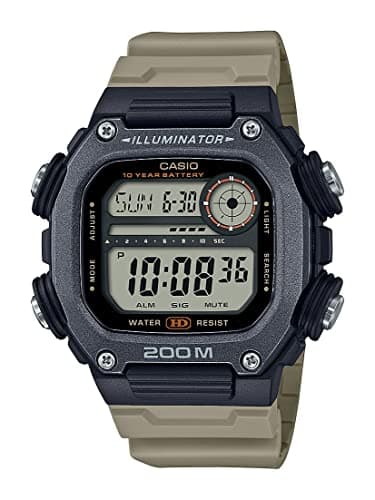 Casio Reloj de cuarzo para hombre, 10 años, 200 m, resistente al agua, correa extra larga, DW-291HX-5AV, Negro -