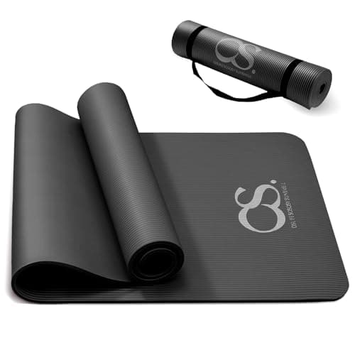 OSLIFE 183x61 CM Alargado Tapete de Yoga,8MM Tapete para Ejercicio Grueso,Incluye Correa Transportadora,con Material Ecológico NBR,Antideslizante,Durabilidad,para Ejercicio, Estirar, Pilates y Yoga