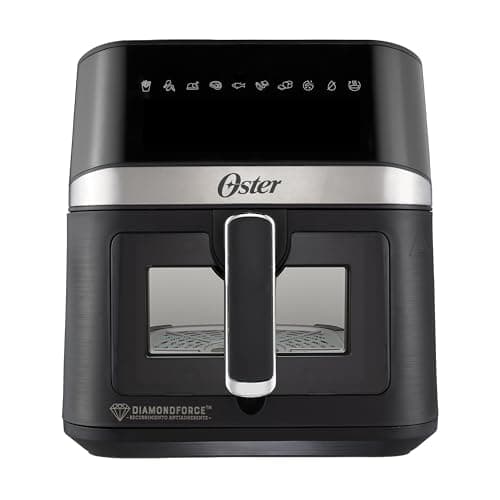 Oster® Freidora de Aire Digital, Recubrimiento Oster® DiamondForce, con Ventana y Luz Interna, 6L de Capacidad, con 10 Programas Automáticos