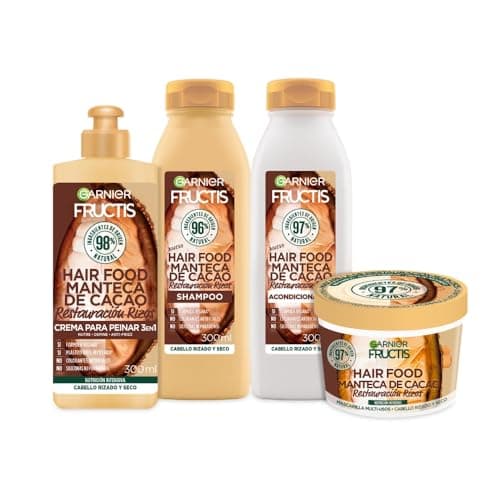 Garnier Fructis Kit Hair Food Manteca de Cacao - Nutrición y Definición 72h