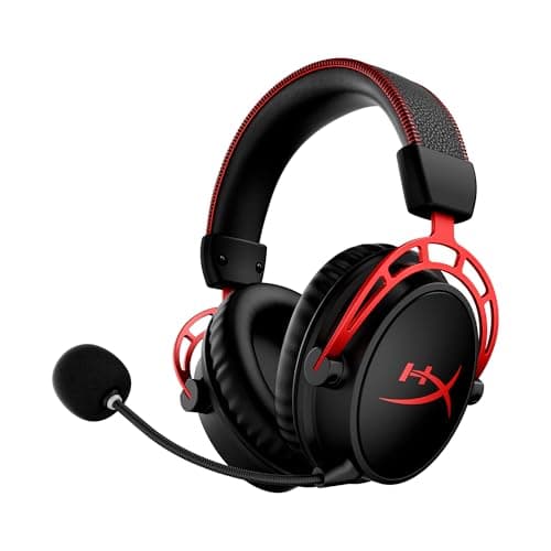 HyperX Cloud Alpha Wireless - Gaming Headset for PC, 300-hour Battery Life, DTS Headphone:X Spatial Audio, Memory Foam, Dual Chamber Drivers, Noise-canceling Mic, Durable Aluminum Frame