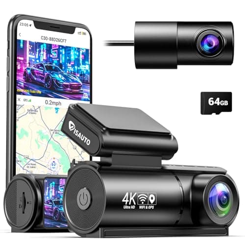 VISAUTO C30 Dashcam 4K con WiFi y GPS - Cámara para auto con visión nocturna