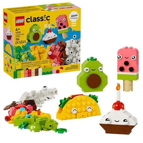 LEGO® Classic Amigos Nutritivos Creativos Juguete para niños y niñas Desde 4 años, Surtido de Bricks para Construir un Cupcake, un Helado, un Aguacate y un Taco 11039